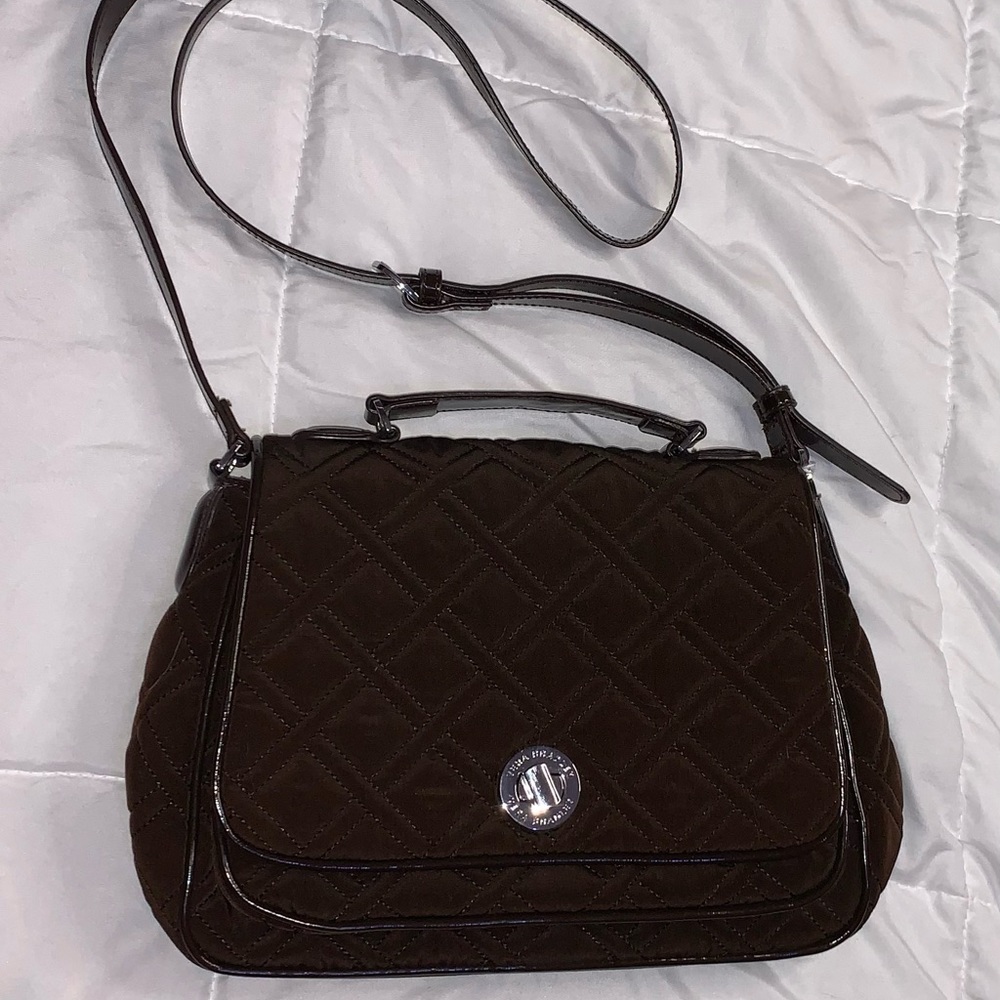 Brown Vera Bradley Turnlock crossbody bag